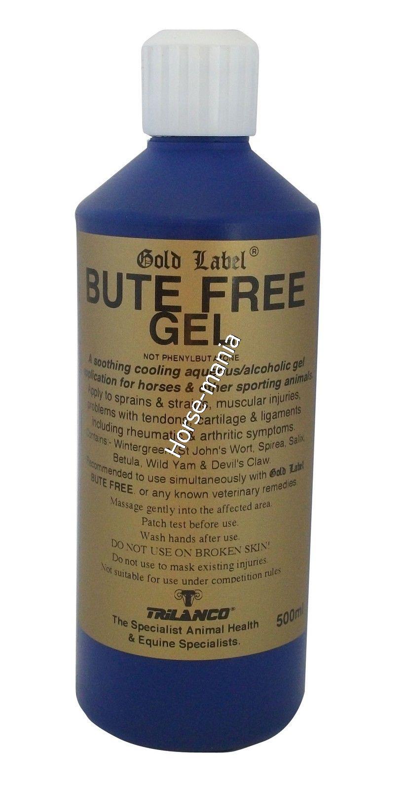 GOLD LABEL BUTE FREE GEL 500ml IDEAL FOR COOLING HORSES LEGS & MUSCLES