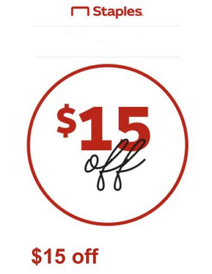Buy Staples $15 Off $75+ Online Orders Only Expires 9/25/2022
