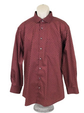 Paul Fredrick Men's Dress Shirt Size XL Slim Fit Red Long Sleeve Cotton Button