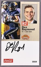 Dax Raymond SIGNED 2019 Senior Bowl Card AUTO ~ Utah State Aggies Football