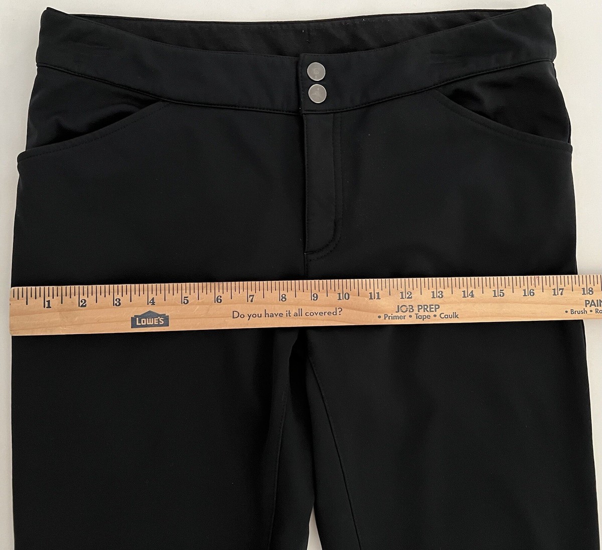 LUCY Womens Sz 6 Black Straight Leg Active Anytime Zip/Snap Front