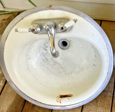 1960's Vintage American Standard Bathroom White Sink Drop in - USED