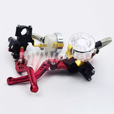 7/8'' 22mm Motorcycle Clutch Brake Levers Pump Master Cylinder Reservoir Set