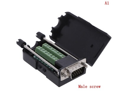 D-SUB 15-pin Male Breakout Board Terminal Connector - DB15 solderless DIY, 3 row