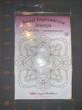 Sweet Impressions- Stamp Rubber Cling Stamp “SQUARE MEION 1” Mandela Design