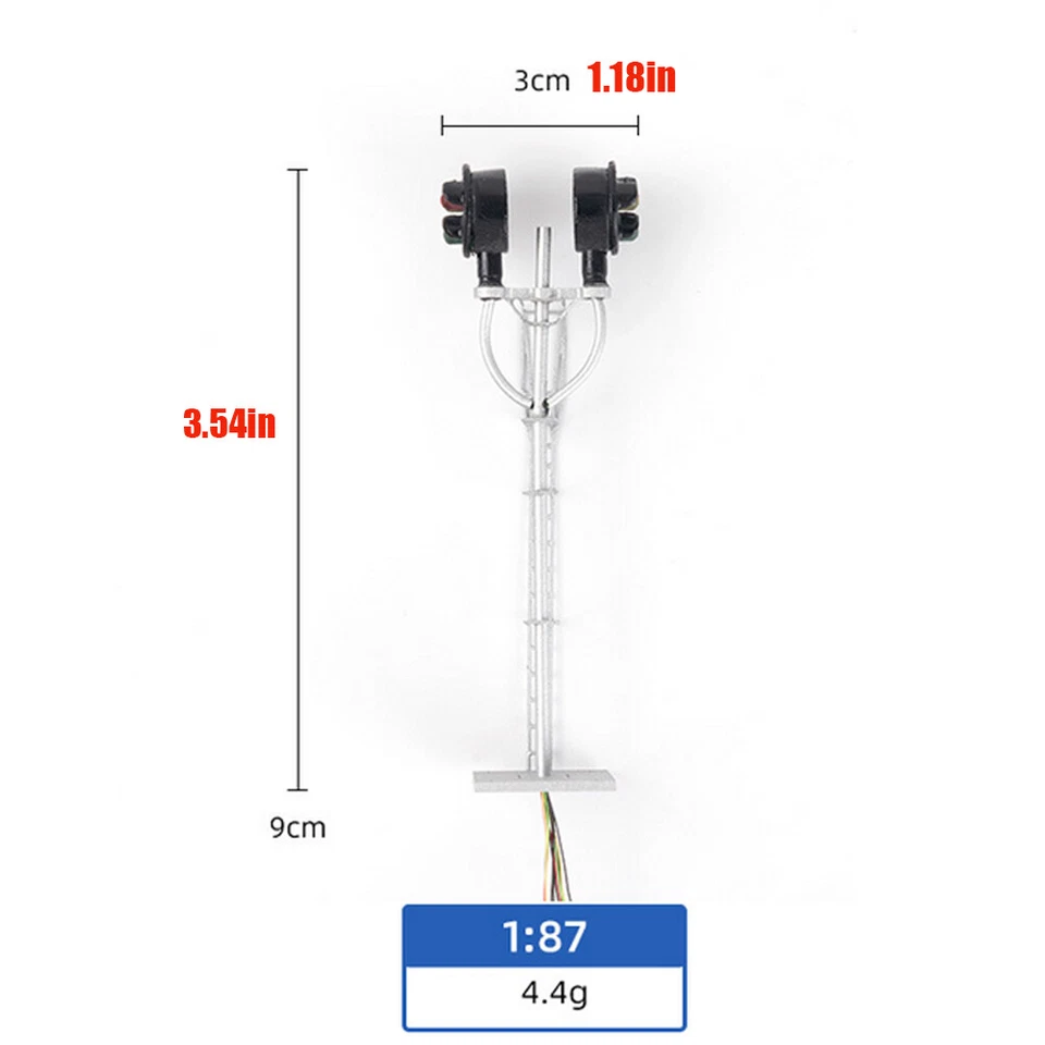 10pcs HO Scale Model Tri-Lights Block Signal Fine Made Metal 2 Opposite Targets - Image 3 of 4