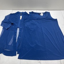 R M Richard  s Blue Mesh Sparkle Inset Dress With Jacket Women  s Size 3X