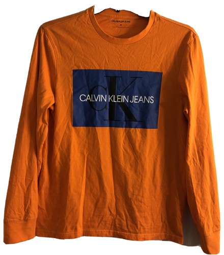 Calvin Klein Jeans Mens T-Shirt Orange 
