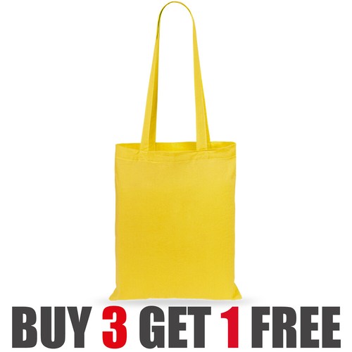 100% Premium Coloured Cotton Canvas Shopping Bag Shoulder Tote Shopper Bags - Picture 7 of 34