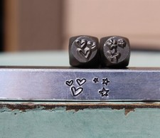SUPPLY GUY 6mm Heart and Star Cluster Metal Punch 2 Stamp Set SGCH-561563