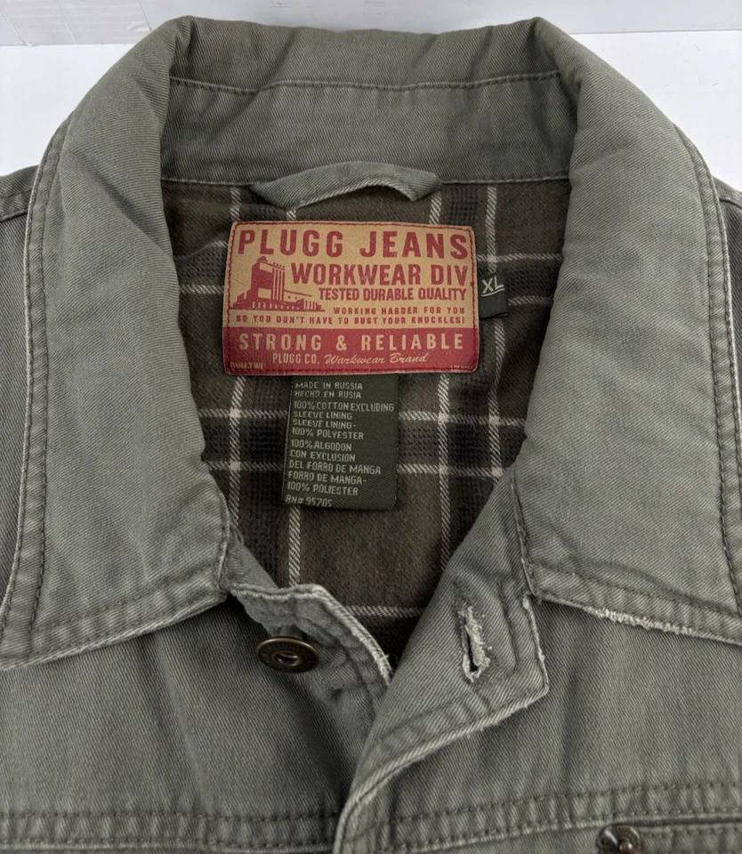 Plugg Jeans Workwear Division 男式 XL 法兰绒内衬 Barn Chor 外套夹克 — 第 4/4 张图片