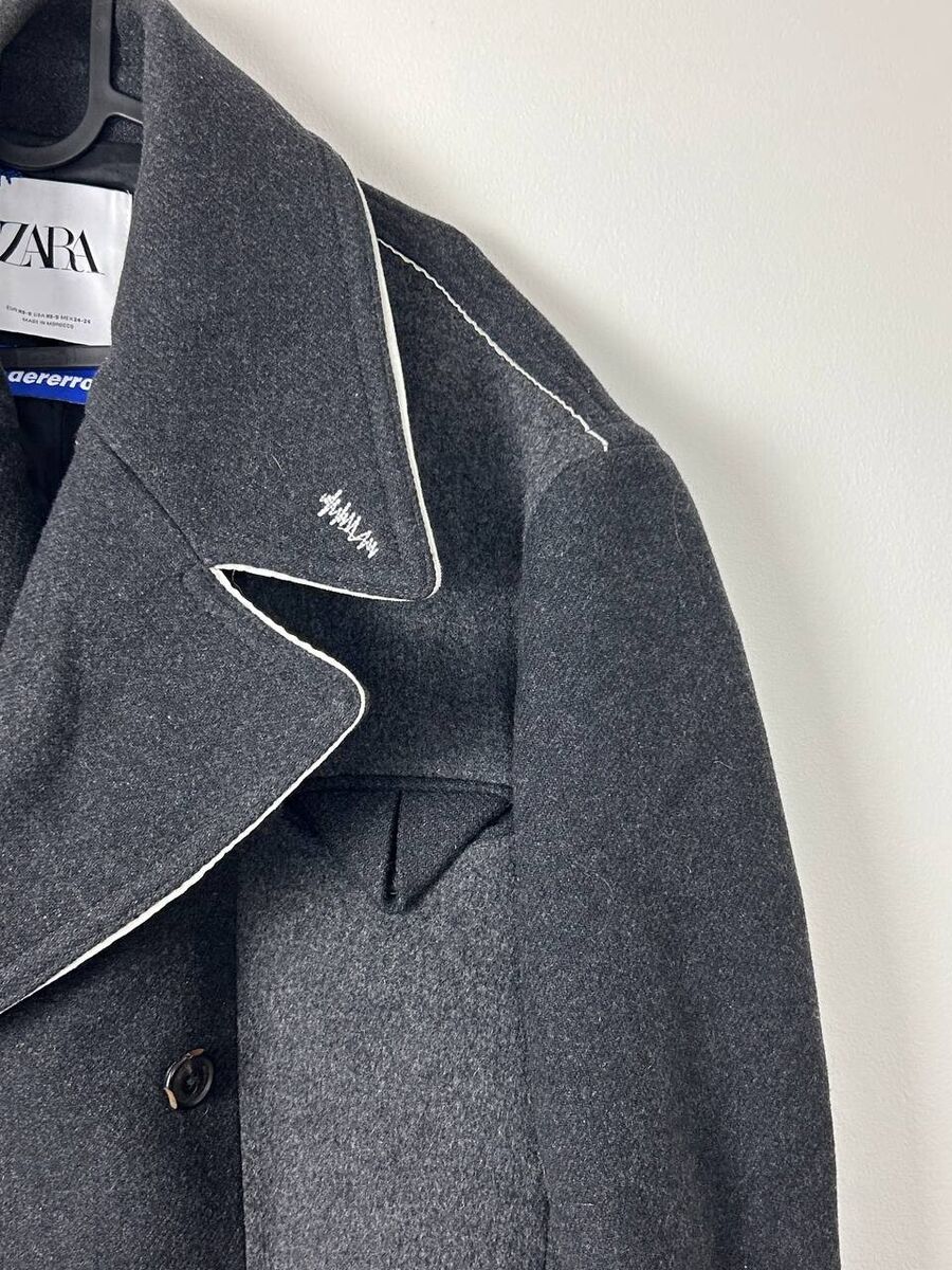 Ader Error x Zara wool blend oversized patchwork coat | eBay Ader Error x Zara wool blend oversized patchwork coat | eBay