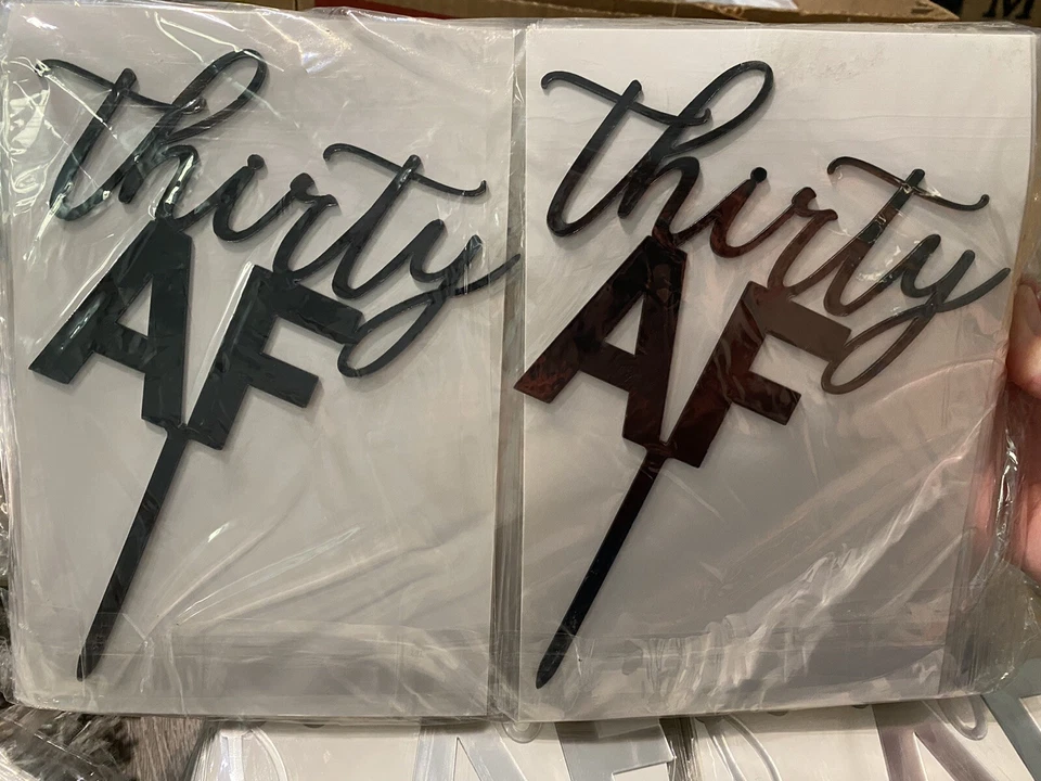 Thirty Birthday Cake Topper,Black,Silver,Pink,Gold Please Specify Color Wante(SB - Image 2 of 4