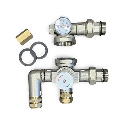 WARMER BLENDING VALVE FOR UNDERFLOOR HEATING MANIFOLD +2 x 22mmx3/4''M fittings