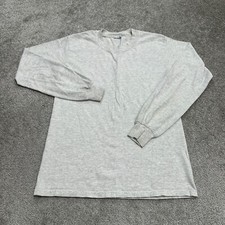 Unbranded Basic Shirt Womens Small Gray Long Sleeve Crew Neck Cotton Stretch Tee