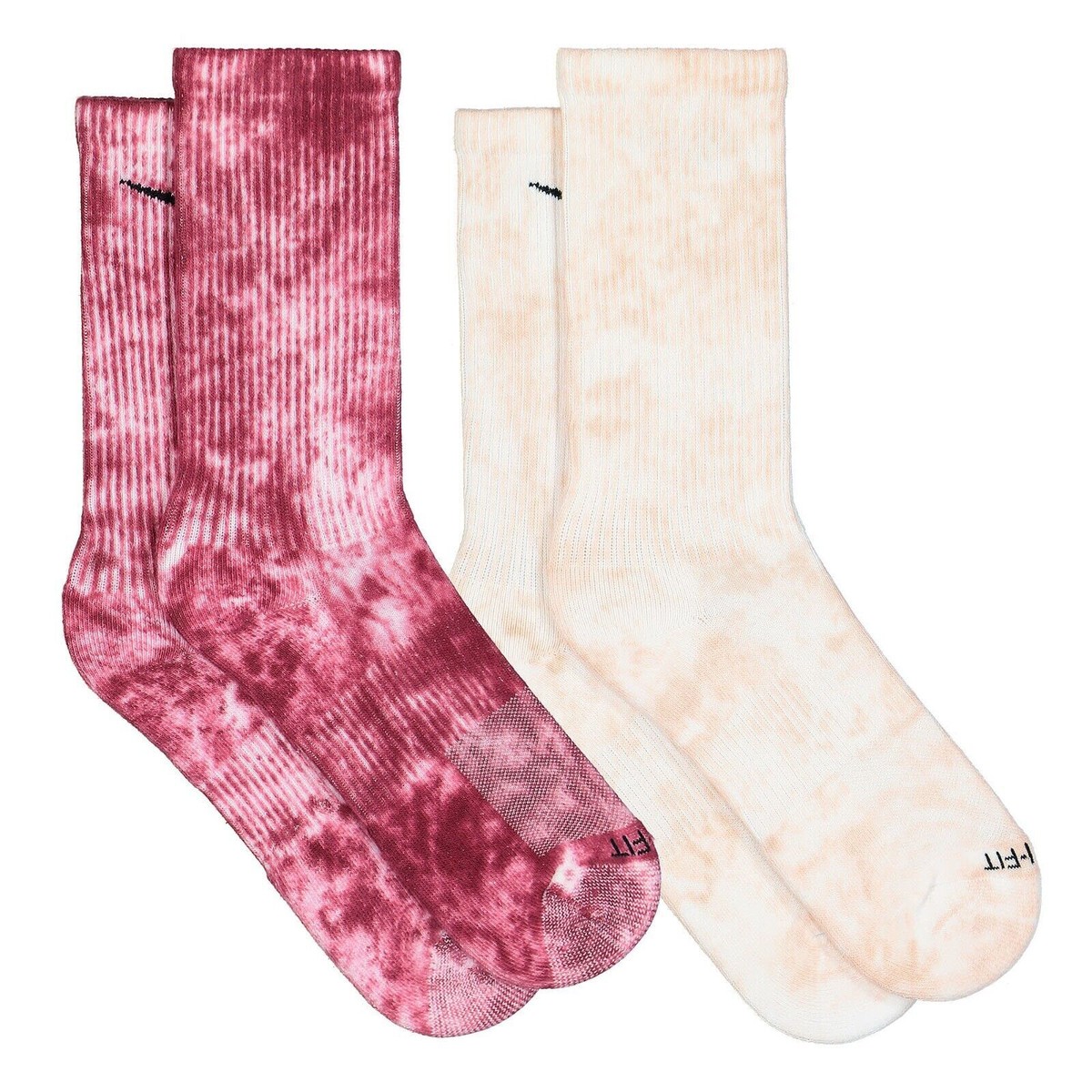 Nike Everyday Plus Cushioned Tie-Dye Crew Socks 2-Pair RED/ORANGE XL  (12-15) MEN