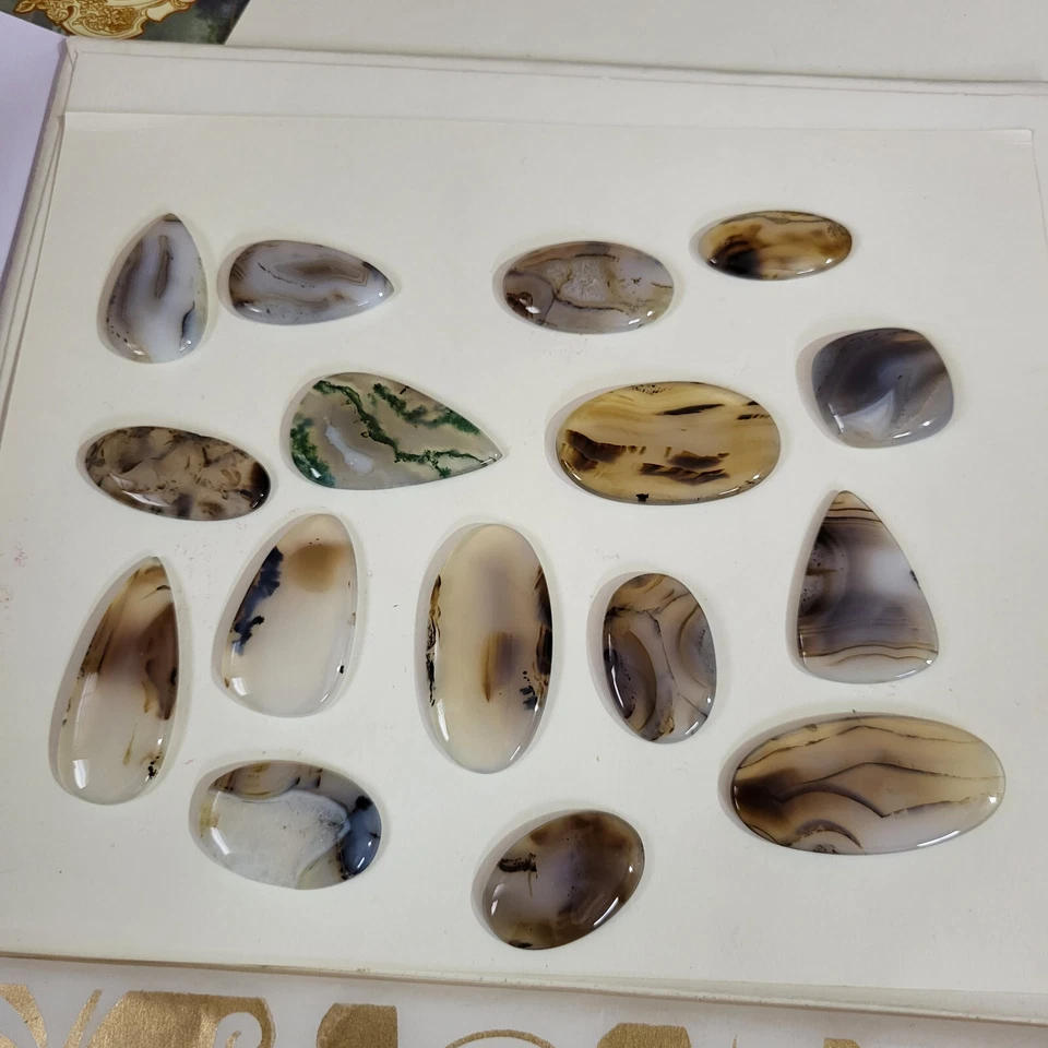 Gray Agate cabochon Gemstone Lot, Natural Agate loose gemstone mix shape - Image 2 of 4