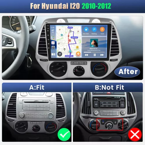 9'' Carplay Android auto Head Unit Camera Stereo For Hyundai I20 2010-2012 - Picture 3 of 19