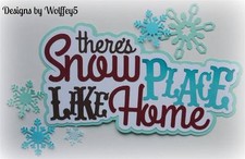 CRAFTECAFE SNOW TITLE paper piecing premade Scrapbook page diecut piece WOLFFEY5