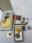 Vintage Military Medals, Pins, Dog Tag, Vietnam Era Some Gold Filled (Lot of 13)