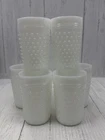 Set of 6 Vintage Anchor Hocking Hobnail White Milk Glass Tumblers