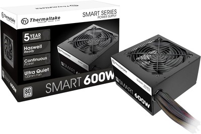 Thermaltake SMART 600W ATX 12V V2.3/EPS 80 Plus Certified Active PFC 