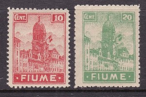 FIUME( ITALY) ^^^^^1918 RARER  #30,32   hinged   CLASSIC $135.00@ xdco 2643fiume