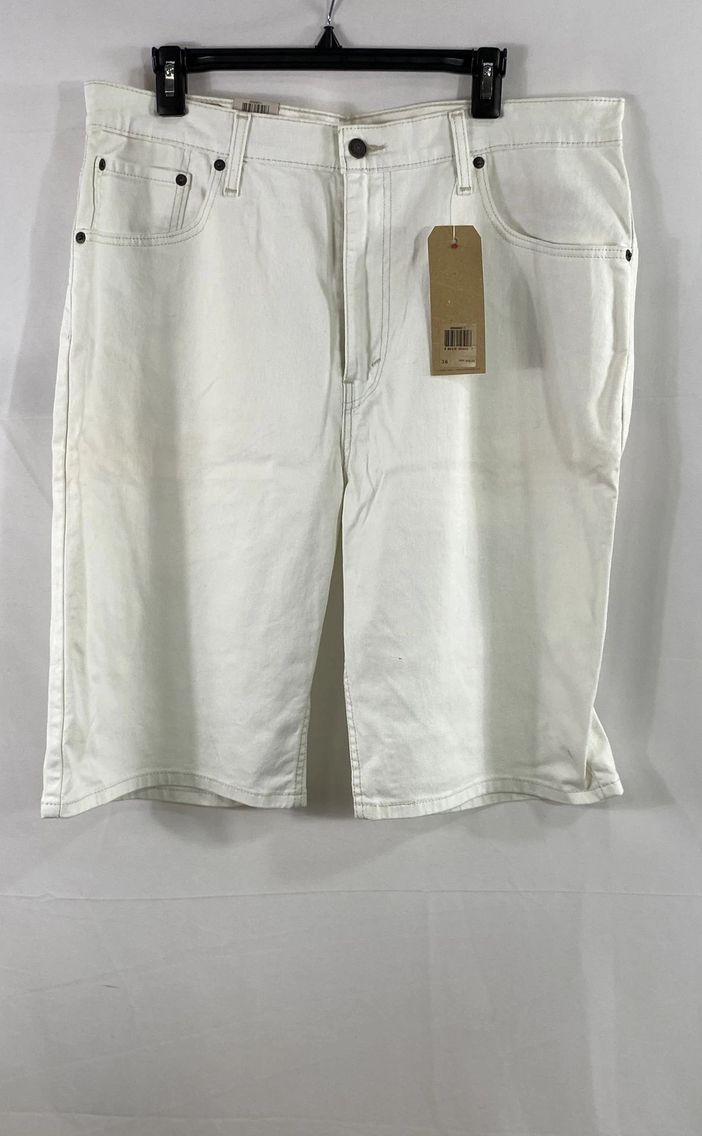 Levi's Men's 569 Loose Straight White Denim Shorts Size 36 NWT