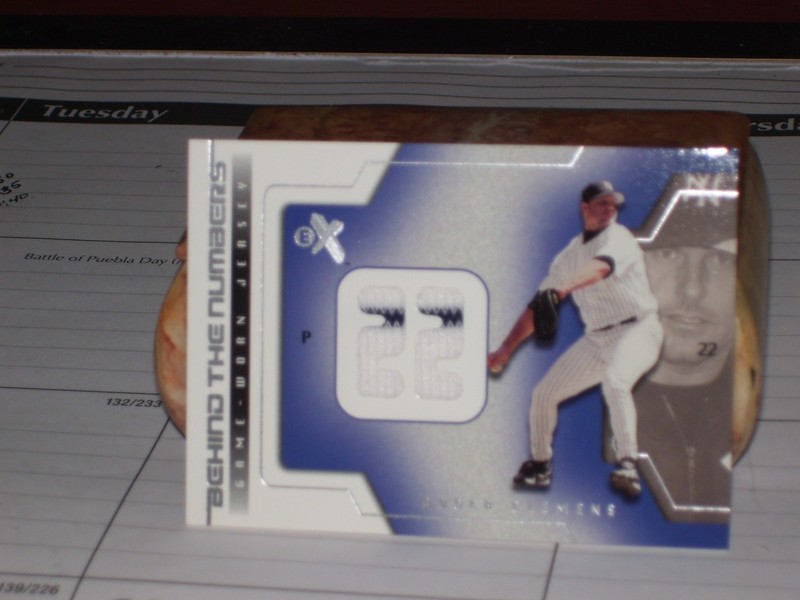 2002 E-X Behind The Numbers Game Worn Jersey Roger Clemens
