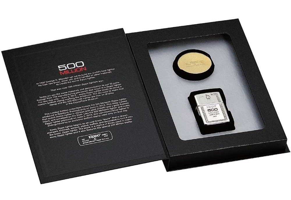 Zippo 2012 500 Million Armor Limited Edition Lighter Unfired in Box Rare