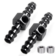3/8" Barb Inline Fuel Pressure Gauge Fitting Adapter with 1/8 NPT Plug Fitting a