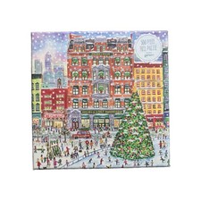 Galison "Christmas At The Square" 500 pc Foil Jigsaw Puzzle, Complete