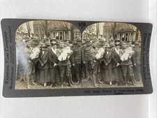 Happy Reunion for Soldier Fathers Stereo View Card