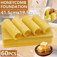 60PCS Honeycomb Foundation Bee Hive Wax Frames Beekeeping Equipment Sheet Yellow