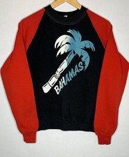 Vintage 80s Bahamas Sweatshirt Novelty Tourist True Vintage Palm Tree Black Sz M