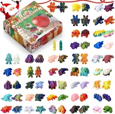 24 Pcs Christmas Advent Calendar 2025 Mini Animals Mystery Pack for Kids Girls B