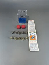 Vintage - Jollie's Jacks Game Set Includes 2 Rubber Balls 5 Gold 5 Silver Jax