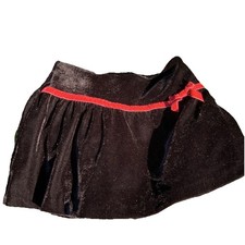 Charter Club Girls Skirt Velour Black Red Bow Size 5 School Holiday Christmas