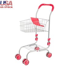Kids Shopping Cart Toy Grocery Store Pretend Play Toddler Folding Cart New