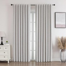 Blackout Curtains 90 Inches Long - 2 52"W x 90"L Pack of 2 Greyish Beige