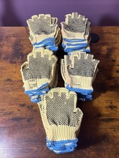 50 Pairs Yellow COTTON KNIT FINGERLESS PROTECTIVE WORK GLOVES GLOVE LINERS SMALL
