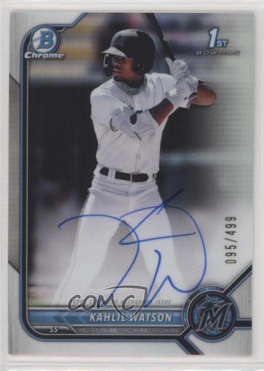 2022 Bowman Chrome Prospect Refractor 95/499 Kahlil Watson #CPA-KW Auto o8g