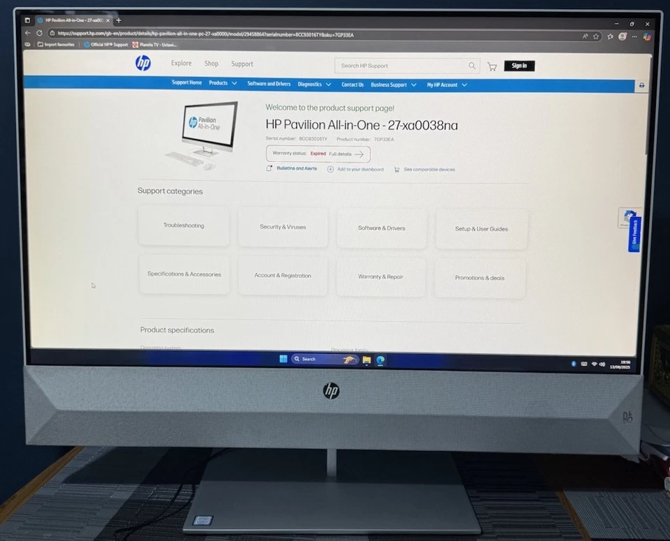 Hp Pavilion 27” All-in-One Core i7 9700T | 16Gb | 512GB SSD + 1TB HDD | AIO PC - Image 2 of 4
