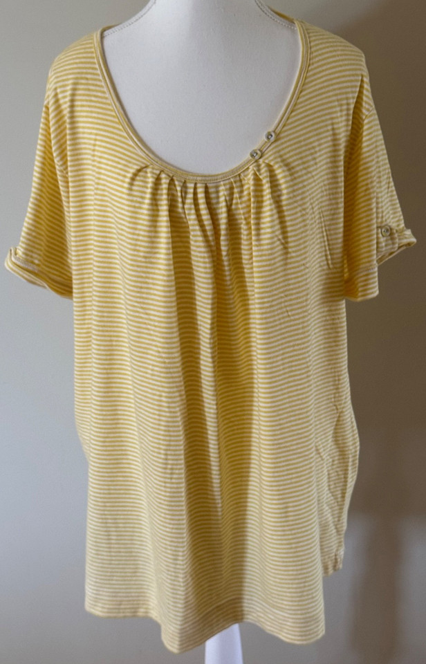Emme Yellow & White stripe T-Shirt Size M