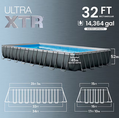 Intex 32x16 Pool Set With Pump Ladder Cover Backyard Summer Bundle Free Shipping