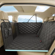 Hard Bottom Dog Car Seat Cover for Back Seat, Back Seat Extender for Dogs, Wa...