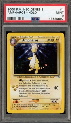 Pokemon Ampharos Neo Genesis Unlimited Holo Rare #1 PSA 9 Mint | eBay