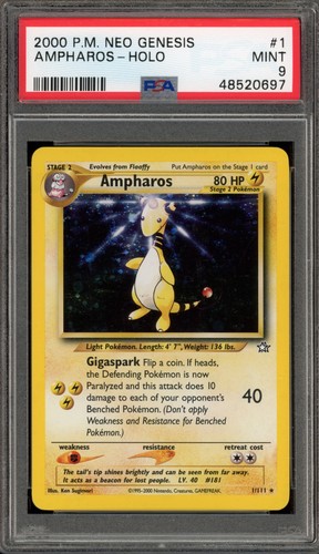 Ampharos (Unlimited) graded PSA 9 for sale on eBay