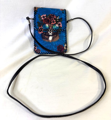 Women's Portable Adorable Cat / Animal Print Cross Body leather Clutch Wallet