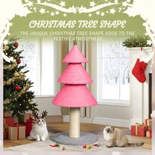 Portable 31.5in Christmas Tree Large Sisal Cat Scratching Post, Tower Indoor